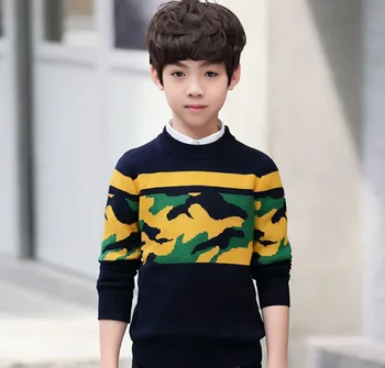 Otroški pulover fant je prikrivanje plesti pulover bombaž