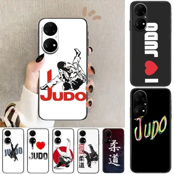 Judo ljubim Judo Primeru Telefon Za Huawei p50 P40 p30 P20 10 9 8 Lite E Pro Plus Črn Etui Coque Slikarstvo Hoesjes strip fas