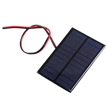 1PCS 6V 0,6 W Sončne celice, S 30 CM Žice Mini Solarni Sistem DIY Za Baterije, Mobilni Telefon, Polnilnik