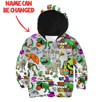Dinozaver Prilagodite vaše ime 3d tiskanih Hoodies bo ustrezala tshirt Halloween zadrgo Puloverju Otroci Obleko Majica Trenirko/Hlače 05