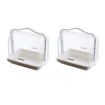 2X Kuhinja Kruh Škatla za Shranjevanje Plastičnih Prve Pomoči Medicine Škatla za Shranjevanje Kozmetični Pripomočki Večnamensko Flip Škatle