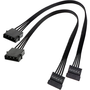 Molex IDE 4 Pin Moški Do 15-Pin Ženski SATA Napajalni Pretvornik Kabel Trdega Diska HDD SSD Napajalni Kabel Podaljšek,2 Pack