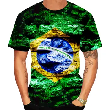 2022 Nov Modni Brazilija Zastavo 3d Majica s kratkimi rokavi Moški/Ženske Priložnostne Brazilski Kmetijstvo Kratek Rokav Športnih T-shirt