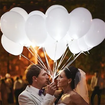 50PCS LED svate baloni bela sijaj aniversario