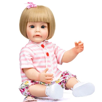 Bebes lutka s Strani 55 cm-podrobnejši Slikarstvo Celotno telo, Silikonski Prerojeni Malčka Dekle Princess Sue-Sue z lasuljo Lase nepremočljiva Igrača