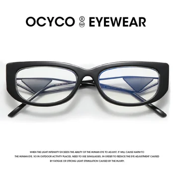 Kovinski Mala Mačka Oči Modre Svetlobe Blokiranje sončna Očala Ženske Punk sončna Očala Odtenki Oculos De Sol UV400 Očala