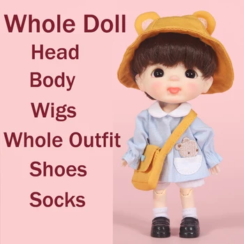 DIY STO lutke prilagajanje 1/8 BJD lutke OB lutka z lasuljo, čevlje, nogavice in lutka obleko lutka pribor 1/12BJD lutke