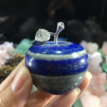 1pcs Naravne Crystal api lazulil Apple Figur Okras Božično darilo