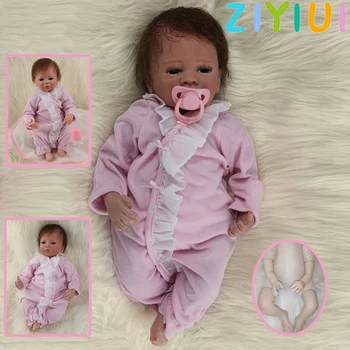 Bebe Prerojeni Baby Doll 50 Cm 20 Palčni Vinilni Silikonski Realne Baby Dekle Z Odprtimi Očmi Mehko Krpo Moher Lase Igrača Moda Darilo