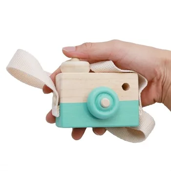 Naj 1pc Lesene Moda Fotoaparat Obesek Montessori Igrače Za Otroke Lesene DIY Predstavlja zdravstvene Nege Darilo Baby Blok