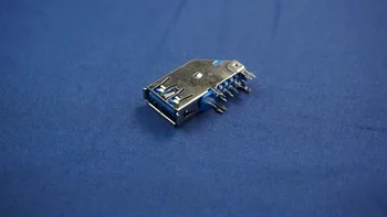 10pcs USB 3.0 Pokonci Tip Priključek Ženski posodo Skozi Luknjo v modro izolator 1 Port