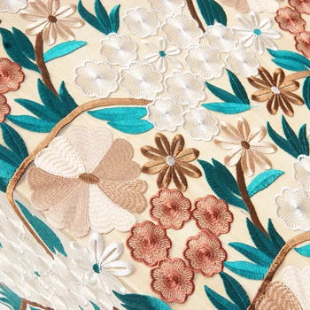 Fine preje-barvane vezenje tkanina Mehka zaslon čipke tissu DIY tkanine za high-grade čipke oblačila mozaik