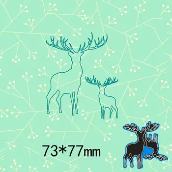 Kovinski jekla okvirji Rezanje Umre ustvarjalne Božič jelena DIY Scrapbooking Foto Album Okrasni papir, Kartice, 73*77mm
