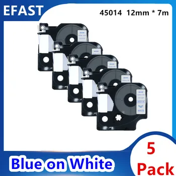 5 Paket 12 mm 45014 Črno na belem združljiv dymo D1 12 mm tiskalnik za nalepke 45014 plastificirane nalepke trakovi za SNEMANJE 160 280 oznaka za kavo