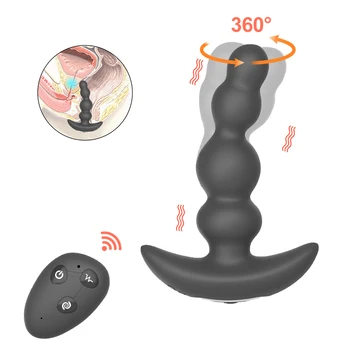 360-Stopinjski Vrtečih Analni Vibrator Za Moške Prostate Massager Analne Kroglice Spolnih Igrač Za Moške Anus G-Spot Vibracijska Stimulacija Butt Plug