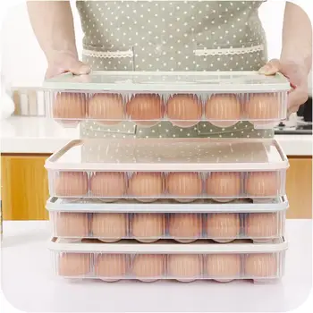 24 Mrežo Jajce Škatla Za Shranjevanje Kuhinja Hladilnik Sveže-Vodenje Polje Prenosna Stackable Jajce Pladenj Domači Kuhinji Primeru Jajce Polje Stojala