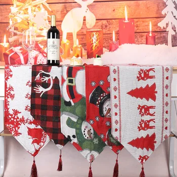 Božič Poliester Bombaž Ustvarjalne Santa Claus Snežaka Elk Namizni Tekač Vesel Božič Okraski Za Dom Okraski Božič