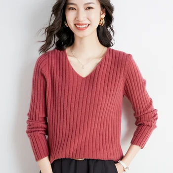2021 jesen/zima žensk proti-vrat plesti pulover kratek slim-fit volna barva puloverju