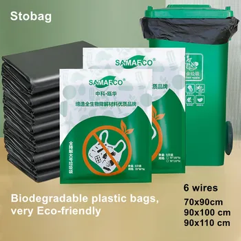 StoBag 20pcs biološko Razgradljivih Veliko Smeti Plastično Črno Vrečko Okolju prijazno Pakiranje Z Odpadki Ročaj, Kuhinjo, dnevno Sobo, Čisto