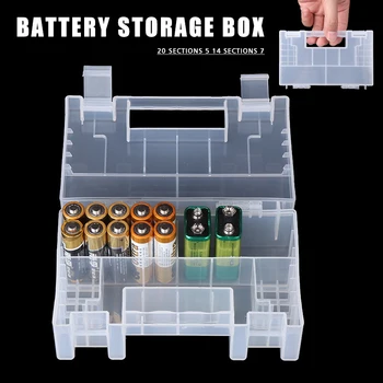 Mayitr 1pc Pregleden Bele Plastične Baterije Primeru Škatla za Shranjevanje Prenosnih Baterij Organizator Imetnik Posoda Za AAA AA Baterije