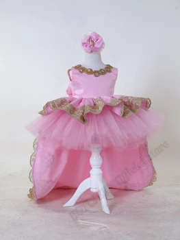 Roza Pincess Roža Punca Obleke Malčka Žogo Obleke Baby Dekleta Couture Rojstni Dan Obleko Poročno Zabavo, Obleke, Kostumi Prilagojene