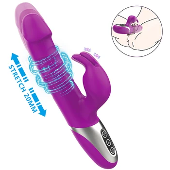 Vibrator za Ženske Teleskopsko Dildo Klitoris Stimulator Seksi Intimnem Erotičnem v Pari Igra Blaga Odraslih G Spot Zajec Seks Igrače