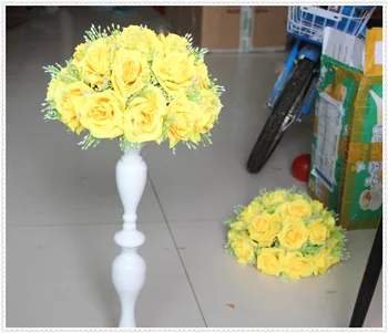 Brezplačno shipBride holding-rumeno - 15 cm*20pcs Nov prihod 2015 poročni poljubljanje cvet žogo stranka decoraion Hotel Arkadna okraski