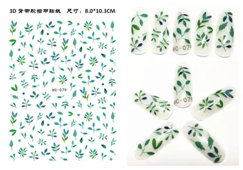 1pcs Rastline Cvet 3D Nail Art Nalepke Spomladanski Cvetlični Listi Lepilo Prenos Decals Drsnik DIY Manikura Pribor Dekoracijo