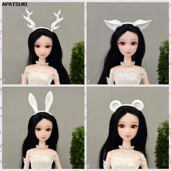 Bele Živali Uho Glavo Pokrivala Tiara Za Barbie Lutka Pribor iz Plastičnih Hairwear Lase Pribor Za 1/6 Lutke DIY