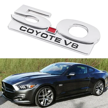 5.0 Coyote V8 Simbol za 11-14 Ford Mustang F150 F250 F350 Chrome Strani Telesa Fender Emblemi Nalepke Nalepke Značko tovarniška ploščica