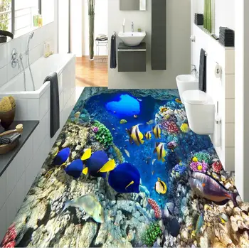 3d tla ocean samolepilni Podvodni Svet ozadja, 3d, kopalnica, Dnevna soba, spalnica 3d nadstropje