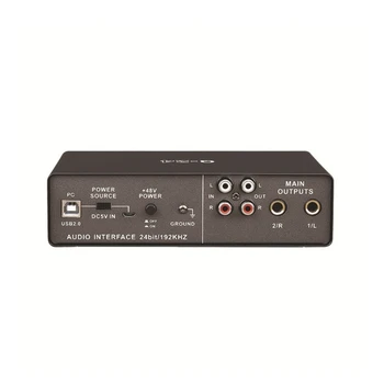 USB Avdio Vmesnik (24Bit/192Khz)+48V Phantom Power Audio Vmesnik za Snemanje Podcasting in Streaming