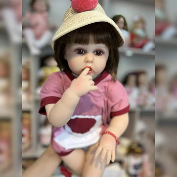 60 CM Prerojeni Malčka Dekle Lutka Erin Mehko Ljubki Telo 3D Kože z Vidnimi Žilami, Ročno Zbirateljske Umetnosti Lutka z Korenine Las