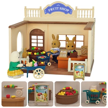 Gozd Družine Otrok Kuhinje Banana Dekle Igrače, Živali, Lutke Sadje Shop Supermarket Miniature Pohištvo Živil Igra