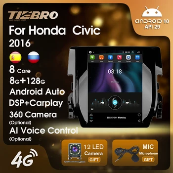 TIEBRO 2DIN Android10 avtoradia Za Honda Civic 2016 Autoradio Tesla Slog 8Core 8+128G Avto Multimedijski Predvajalnik, Stereo Radio 4G