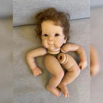 19 palca Že Pobarvane Kit Prerojeni Baby Doll Bettie z Roko-Korenine Las Veren Mehki Nesestavljeni Kit Lutke za Dekle