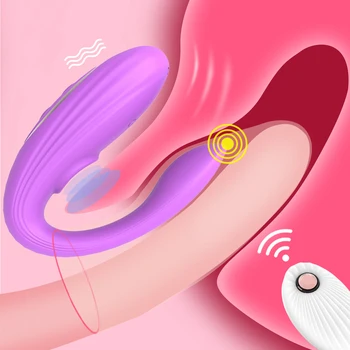 Brezžični Daljinski upravljalnik U Obliko Vibrator 7 Hitrosti Nosljivi Dildo, Vibrator G Spot Klitoris Stimulator Odrasle Sex Igrače za Par