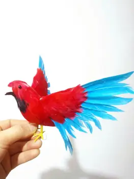 srčkan simulacije krila papiga model igrača pene&perje rdeče&modro ptico lutka darilo o 20x28cm 2876