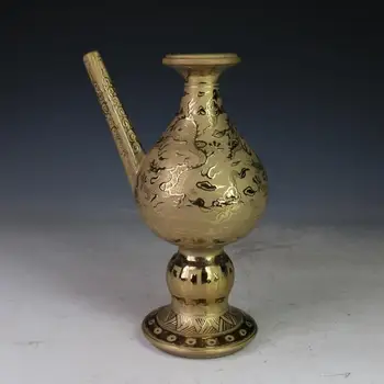 Starinsko MingDynasty(XUANDE)Ročno izdelan iz porcelana pozlačenega čajnik, Zmaj , Ročno poslikano obrti,Brezplačna dostava