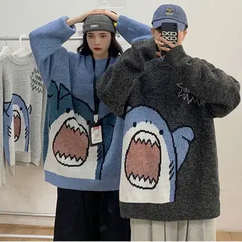 Moški Ženske Pulover za Jesen Zimo korejski Moda Vrh Pletene Kawaii Grafični Skokih Oblačila Y2k Jersey Oblačila Ulične
